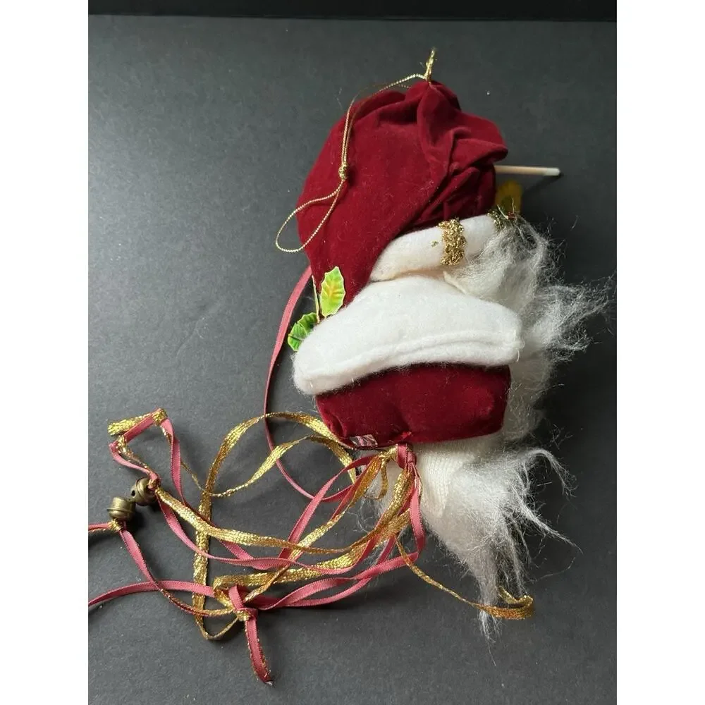 Vintage Sylvestri Old World Santa Head Hanging Ornament 9” Holiday Decor Whimsy